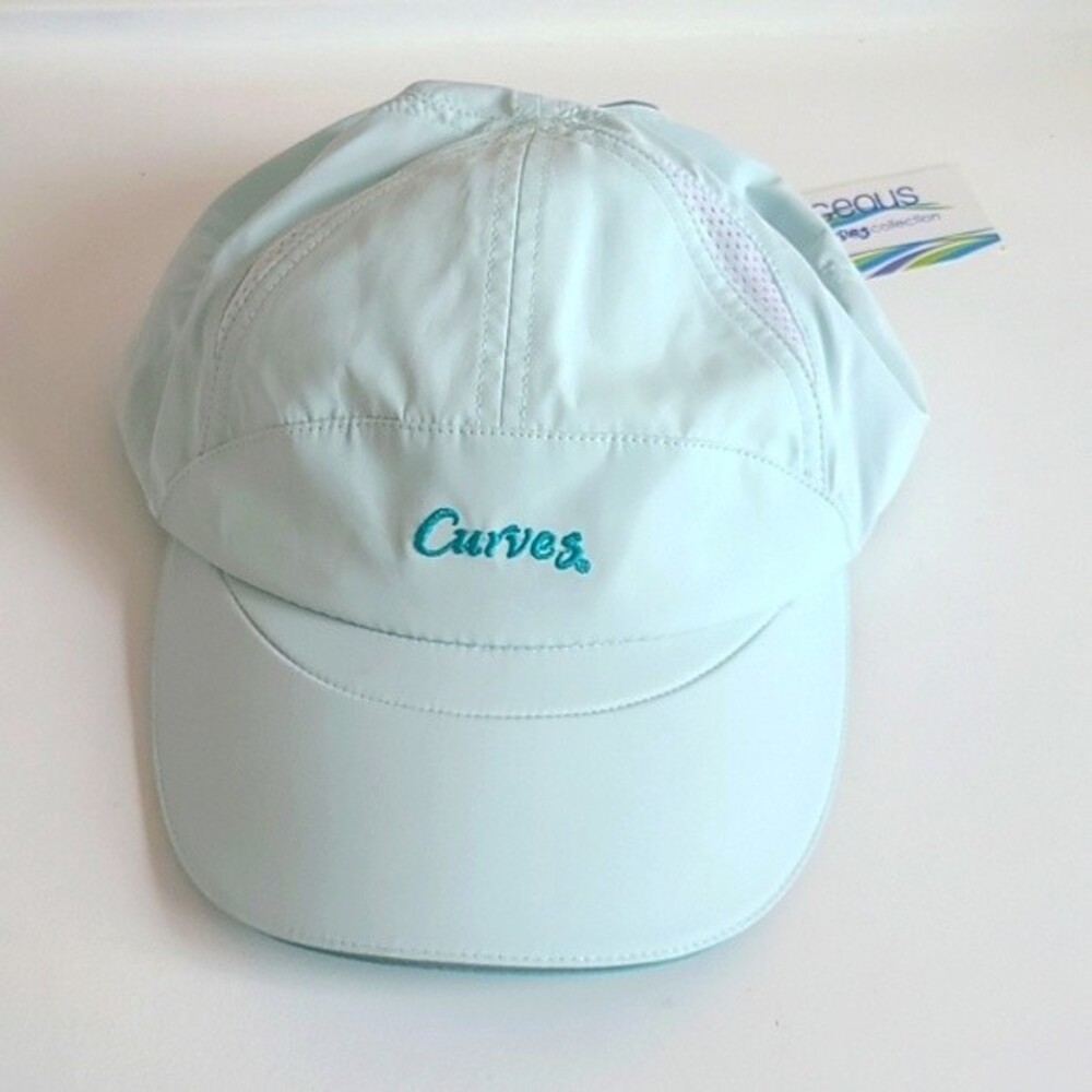 CURVES Workout Exercise Light Blue Hat Adjustable Adult Cap Hat-NWT